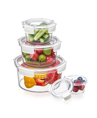 Sorbus Clear 4 Pack Round Stackable Food Storage Bowls with Airtight Lids for Pantry, Fridge, Mealprep and More