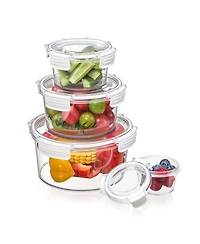 Sorbus Clear 4 Pack Round Stackable Food Storage Bowls with Airtight Lids for Pantry, Fridge, Mealprep and More