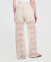 And Now This Women's Cotton Crochet Wide-Leg Pants, Macy's Exclusive