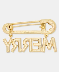 Holiday Lane Gold-Tone Merry Glass Pin, Macy's Exclusive