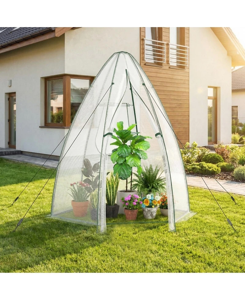 Gouun Portable Walk-In Mini Greenhouse with All-Weather Pe Cover
