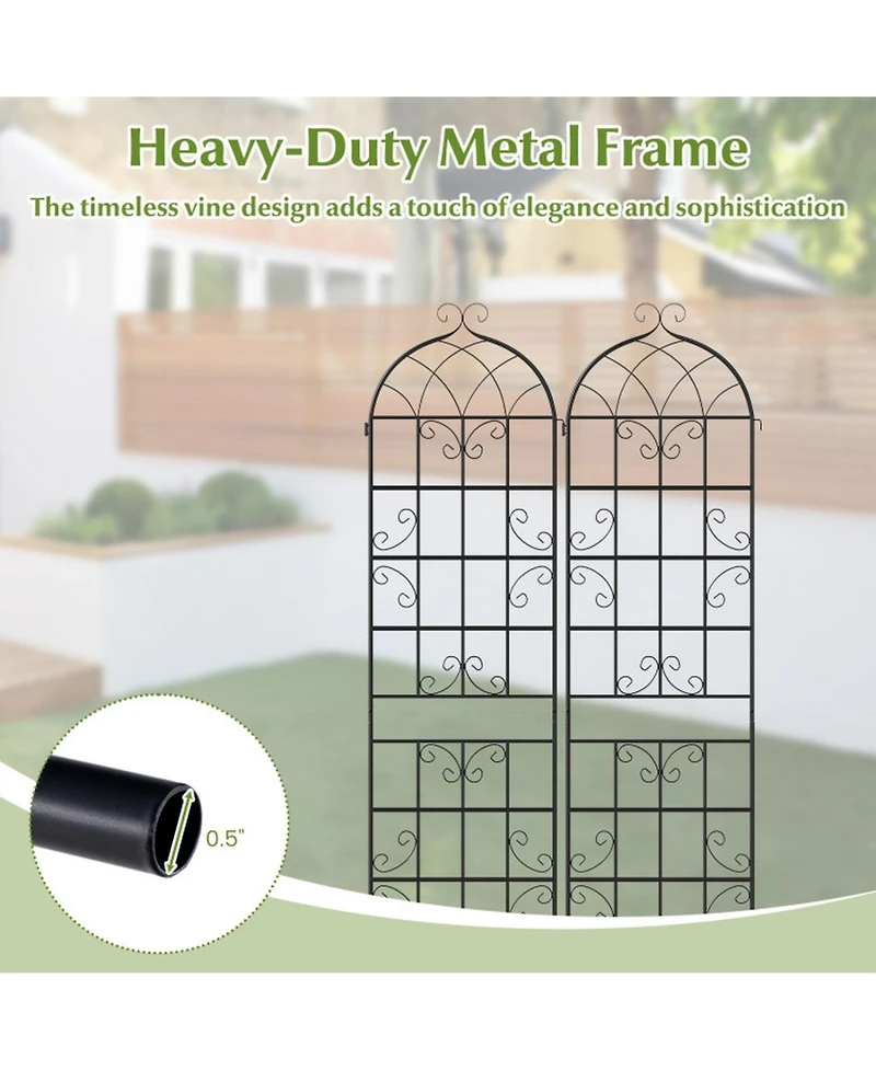 Gouun 4-Pack Heavy Duty Metal Garden Trellis 86 x 20 in for Climbing Plants