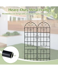 Gouun 4-Pack Heavy Duty Metal Garden Trellis 86 x 20 in for Climbing Plants