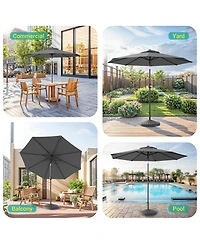 Sonkuki Enhance Your Outdoor Oasis With 9Feet Round Patio Umbrella - Stylish, Durable, And Sun-Protective