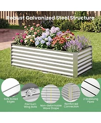 Gouun 68 x 33 x 21 in Galvanized Steel Raised Garden Bed with Cover