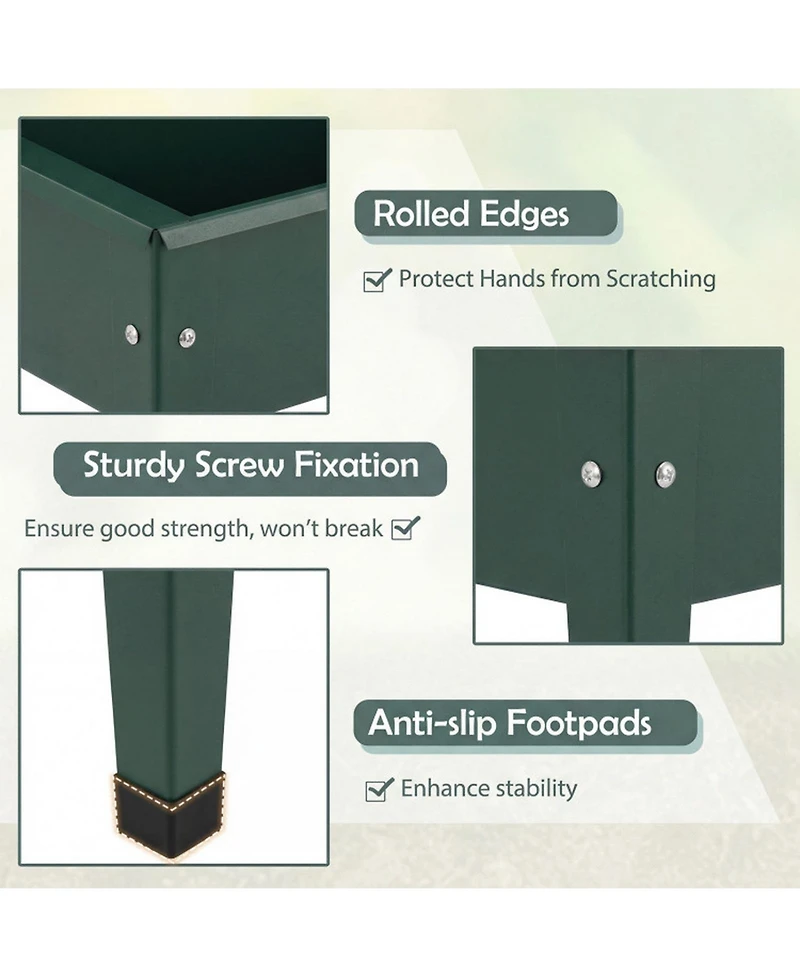 Gouun Elevated Metal Raised Garden Bed with Legs Outdoor Gardening Box