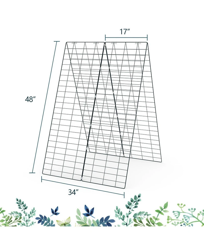 Gouun A-Frame Garden Trellis Set with Ground Stakes Cable Ties and Connectors