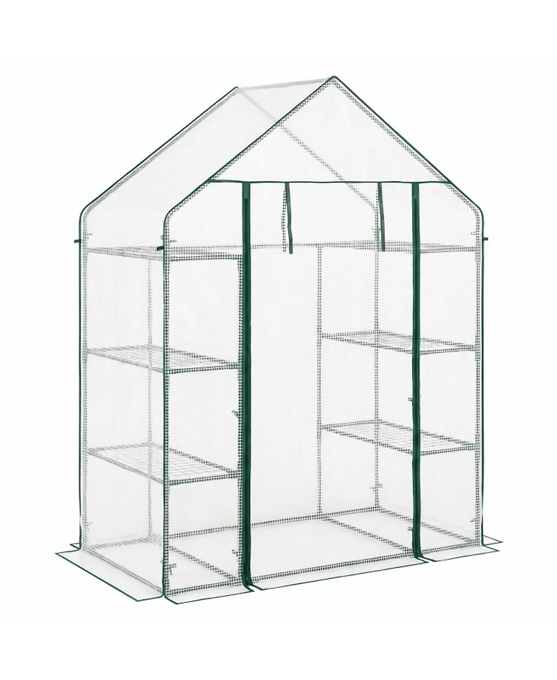 Gouun Portable Walk-In Greenhouse 3-Tier with 6 Metal Wire Shelves