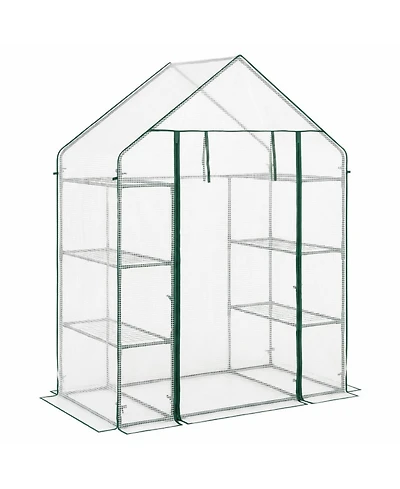 Gouun Portable Walk-In Greenhouse 3-Tier with 6 Metal Wire Shelves