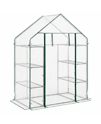 Gouun Portable Walk-In Greenhouse 3-Tier with 6 Metal Wire Shelves