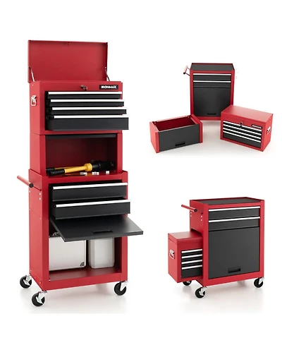 Gouun 6-Drawer Rolling Tool Chest with Heightening Cabinet