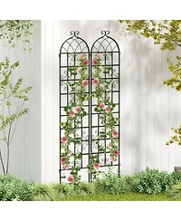 Gouun 2-Pack 86-Inch Metal Garden Trellis for Climbing Plants