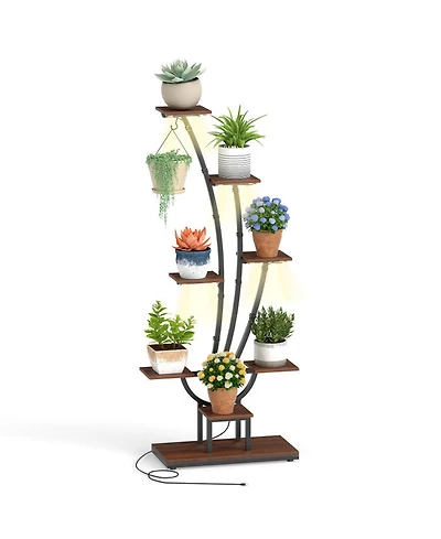 Gouun 8-Tier Indoor Plant Stand with Led Grow Lights