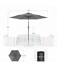 Sonkuki Enhance Your Outdoor Oasis With 7.5Feet Round Patio Umbrella - Stylish, Durable, And Sun-Protective!