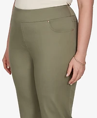 Ruby Rd. Plus Pleated Hem Denim Ankle Pants