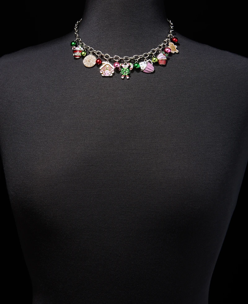 Holiday Lane Treats Statement Charm Necklace, 16" + 3" extender, Macy's Exclusive