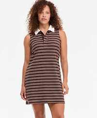 On 34th Women's Sleeveless Striped Pique Polo Knit Dress, Macy's Exclusive