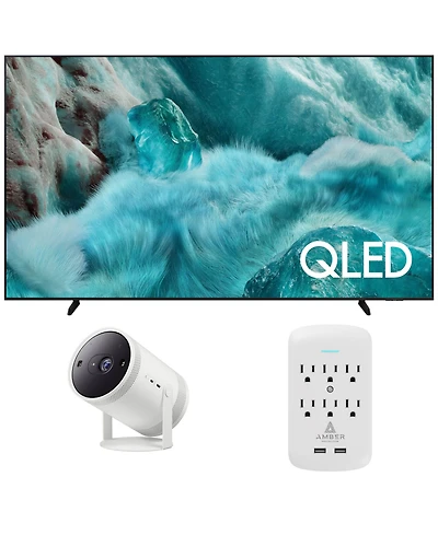 Samsung QN98Q7FAAFXZ Tv with a Sp-LFF3CLAXXZA The Freestyle Projector and an Amber 6-outlet-surge Surge Protector (2025)