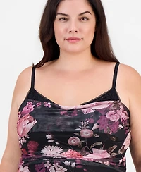 Emerald Sundae Plus Floral Ruched Maxi Dress