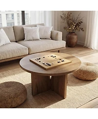 Tribesigns 31.5'' Round Coffee Table, Circle Center Table for Living Room, Modern Wooden Coffee Table