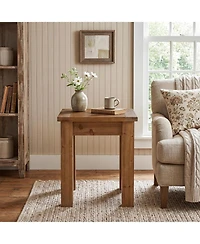 Tribesigns Solid Wood Side Table, Farmhouse Square End Tale with Stable 4 Legs