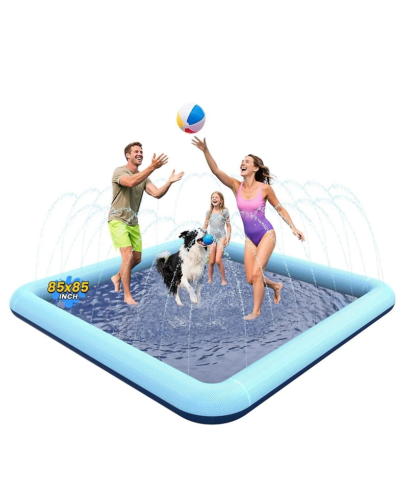 Aofar Splash Pad Sprinkler Pool Dog Pet Outdoor Water Play Mat Funyard Fountain