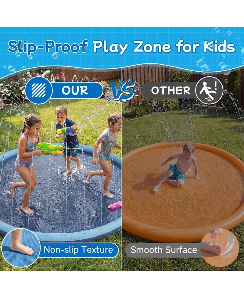 Aofar Splash Pad Dog Sprinkler Pool Outdoor Play Mat