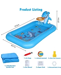 Aofar Splash Pad Basketball Hoop Sprinkler Pool Outdoor Garden Yard