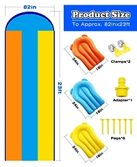 Aofar Water Slip Slide 3 Lane Sprinkler Bodyboards Pvc Outdoor Play