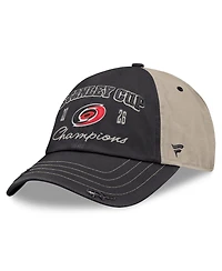 Fanatics Men's and Women's Black/Light Beige Carolina Hurricanes 2026 Nhl Stanley Cup Champions Unstructured Adjustable Hat