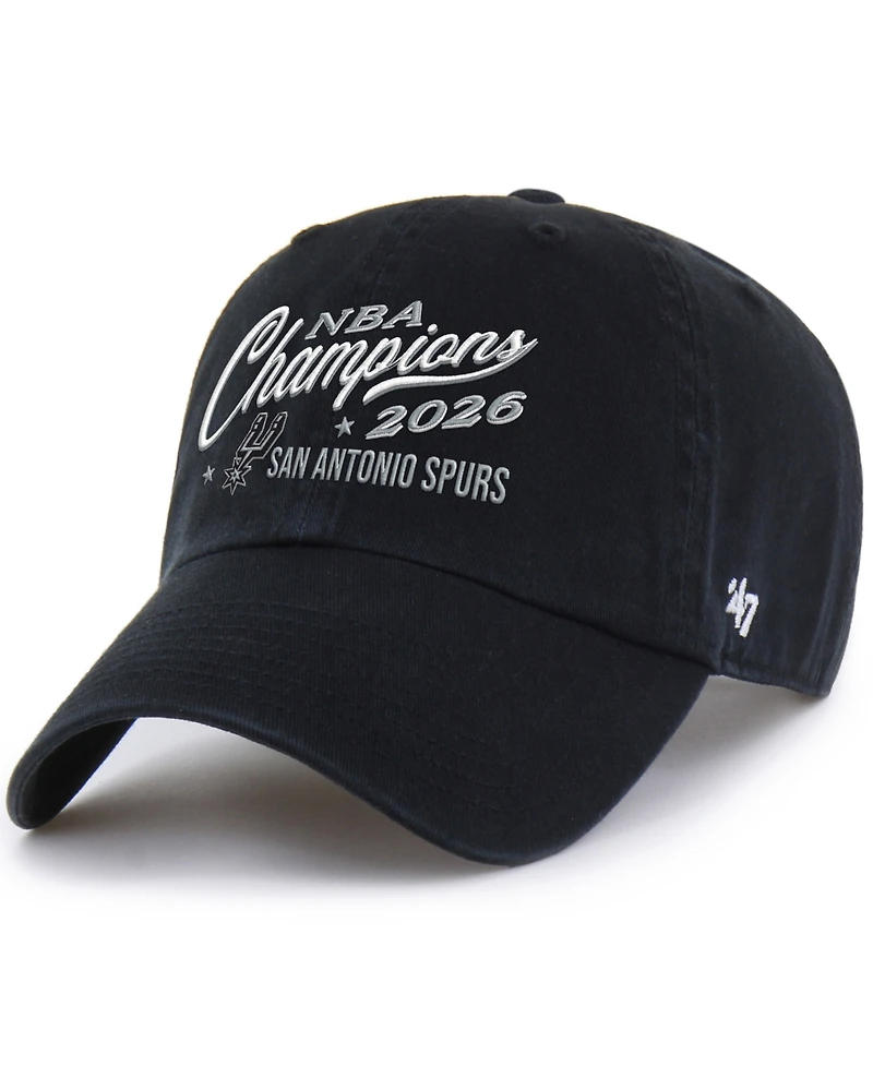 '47 Brand Men's Black San Antonio Spurs 2026 Nba Champions Clean Up Adjustable Hat