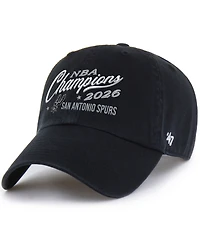 '47 Brand Men's Black San Antonio Spurs 2026 Nba Champions Clean Up Adjustable Hat