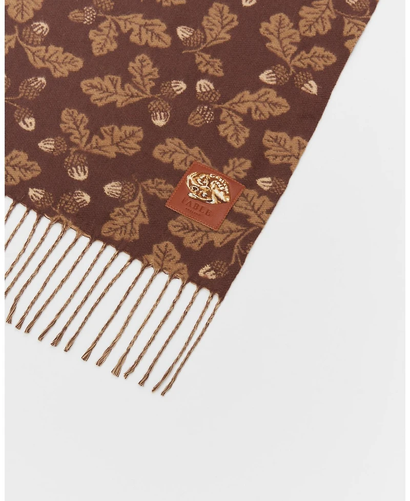 Fable England Chocolate Acorn Jacquard Scarf