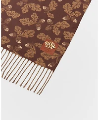 Fable England Chocolate Acorn Jacquard Scarf