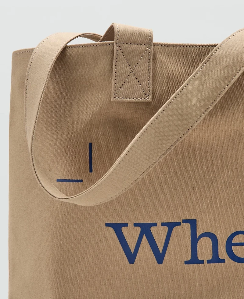 Mango Men's Cotton Canvas Tote Bag