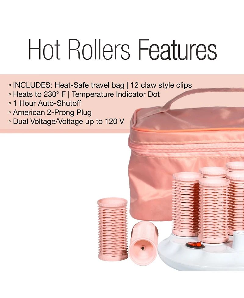 Calista Ion Long Hot Rollers and Claw Clips Set