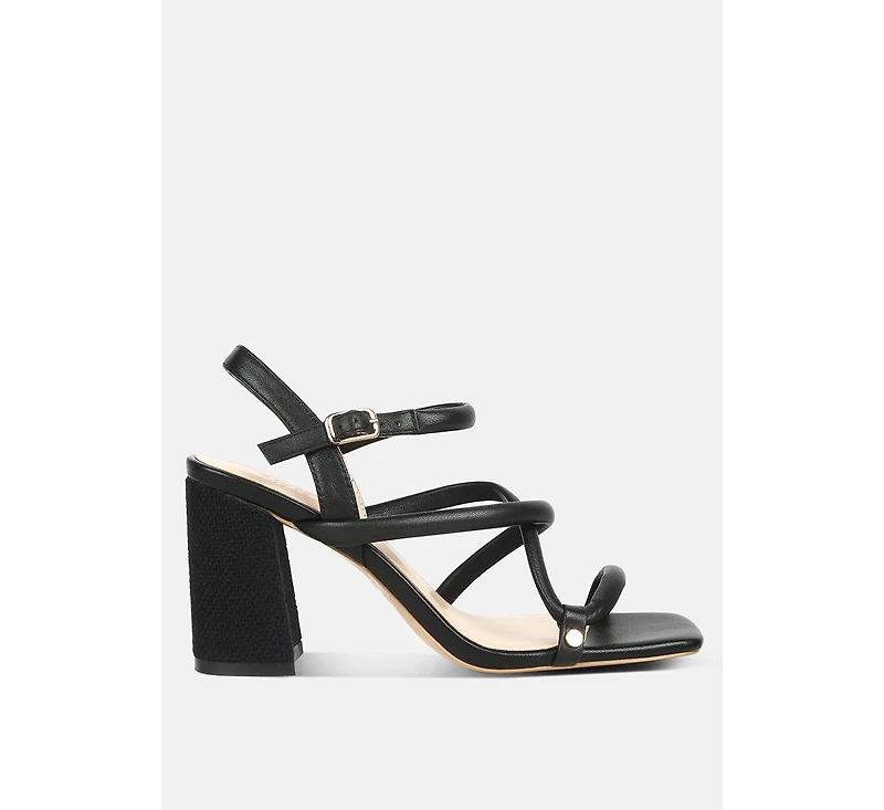 Artha Womens open square toe block heel sandals