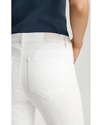 Mavi Jeans Women's Anika Mid Rise Cropped Flare In White Flex Blue