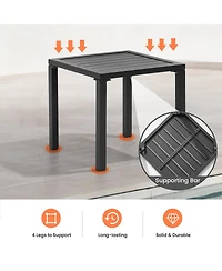 Pellebant Outdoor End Table Aluminum Square Patio Side