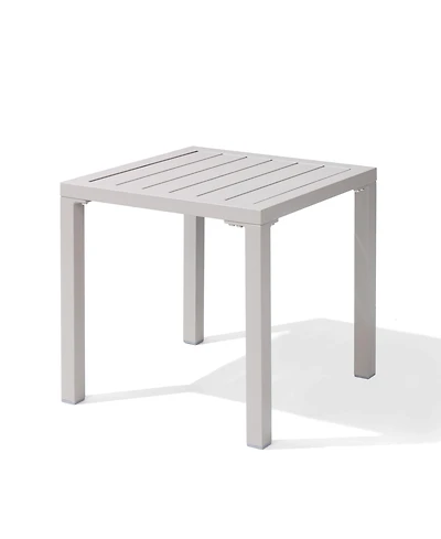 Pellebant Outdoor End Table Aluminum Square Patio Side