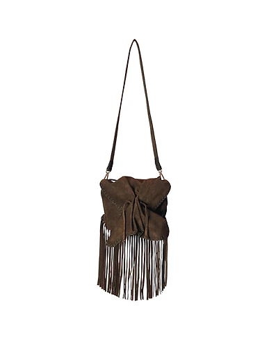 Carlos Falchi Fringe Butterfly Suede Bag