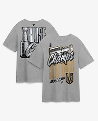Fanatics Men's Gray Vegas Golden Knights 2026 Nhl Stanley Cup Champions Authentic Locker Room T-Shirt