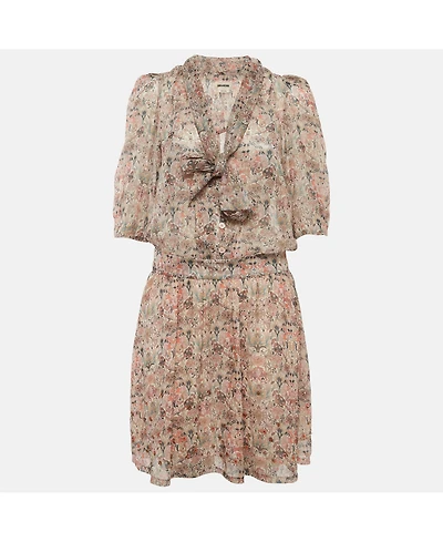 Pre-Owned Zadig & Voltaire Women's Floral Print Bow Tie Mini Dress