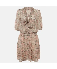 Pre-Owned Zadig & Voltaire Women's Floral Print Bow Tie Mini Dress