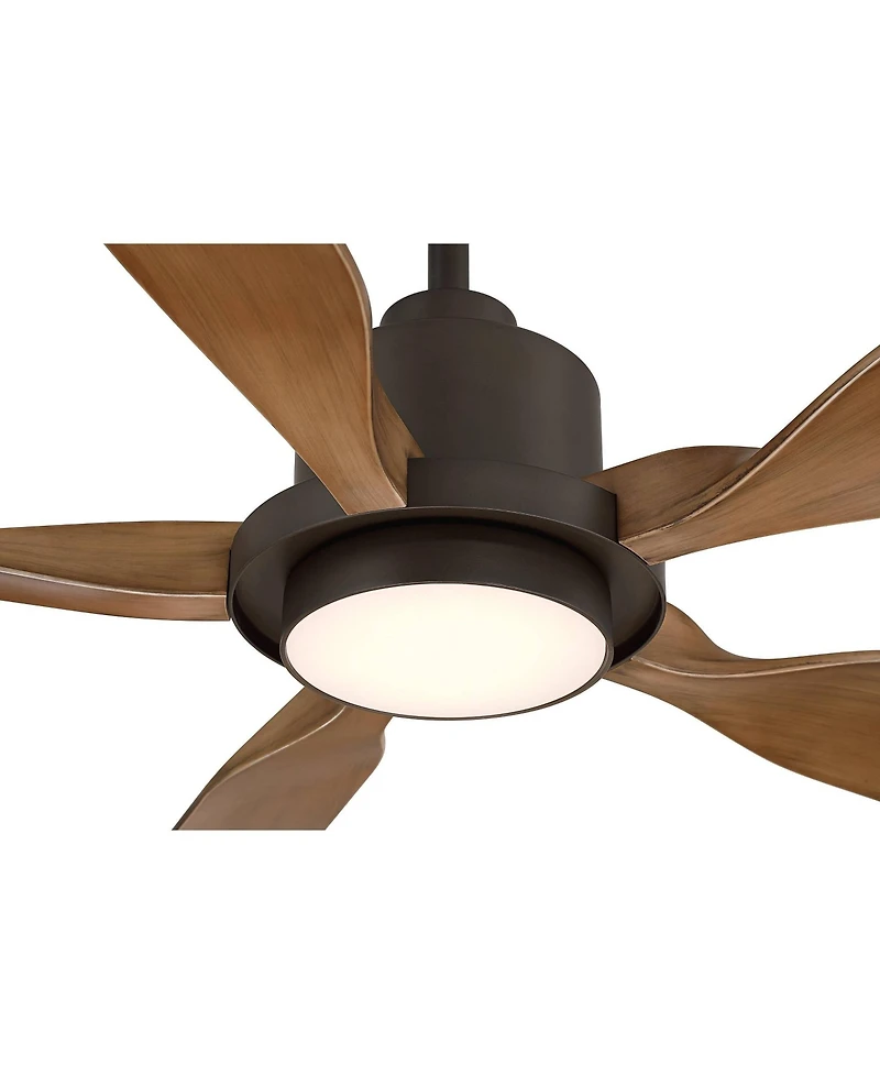 Casa Vieja 60 inch Stonebrook and Barnwood Damp Led Ceiling Fan