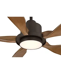 Casa Vieja 60 inch Stonebrook and Barnwood Damp Led Ceiling Fan