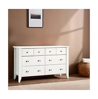 Starlight Canyon Home White Bedroom Dresser with Spacious Drawers for Storage and Organization