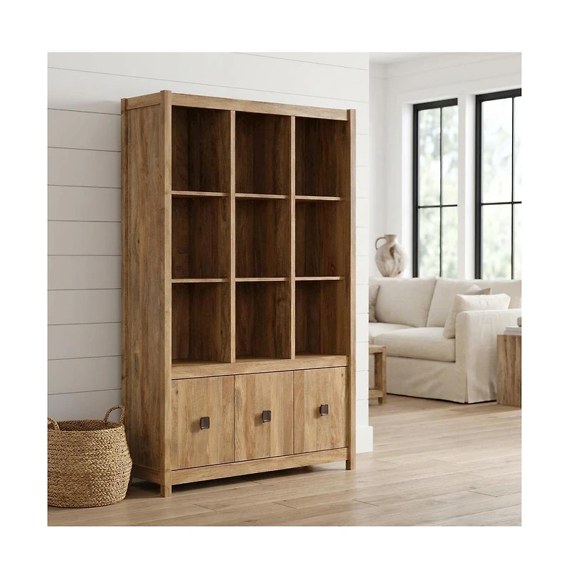 Starlight Canyon Home Wooden Bookcase in Sindoori Mango Finish with Modern Farmhouse Style