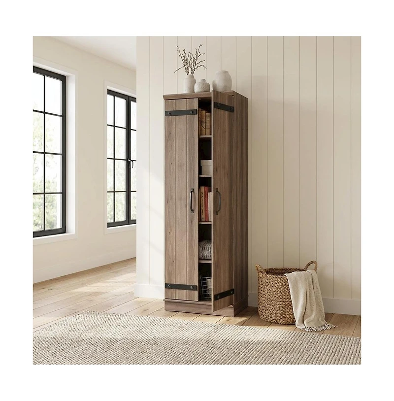 Starlight Canyon Home Storage Cabinet With Salt Oak Finish And Spacious Interior For Home Or Office