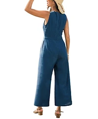 Cupshe Women's Crew Neck Zip-Front Unlined Jumpsuit